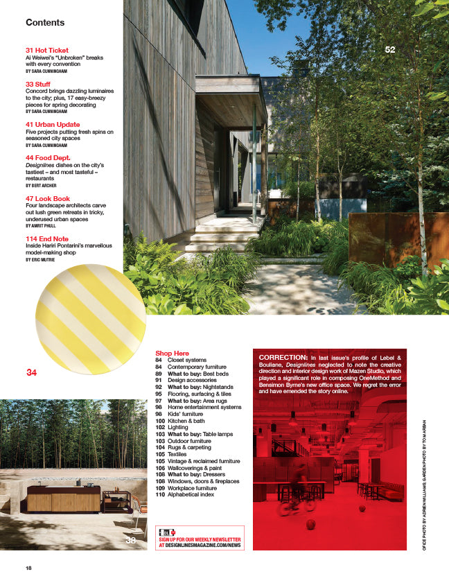 Designlines Magazine - Small Spaces Issue, Summer 2019 - Contents 2